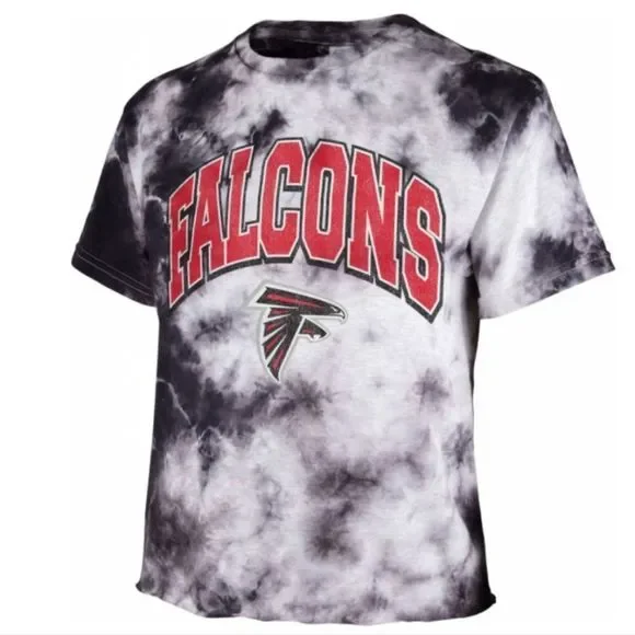 Women's Atlanta Falcons Tie Dye Tubular Cropped Tie Dye T-Shirt-M, L, XL - Picture 1 of 3